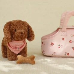 Peluche chien avec sac de transport Jackie