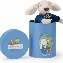 Peluche chien Pilou bleu Puce et Pilou (30 cm)