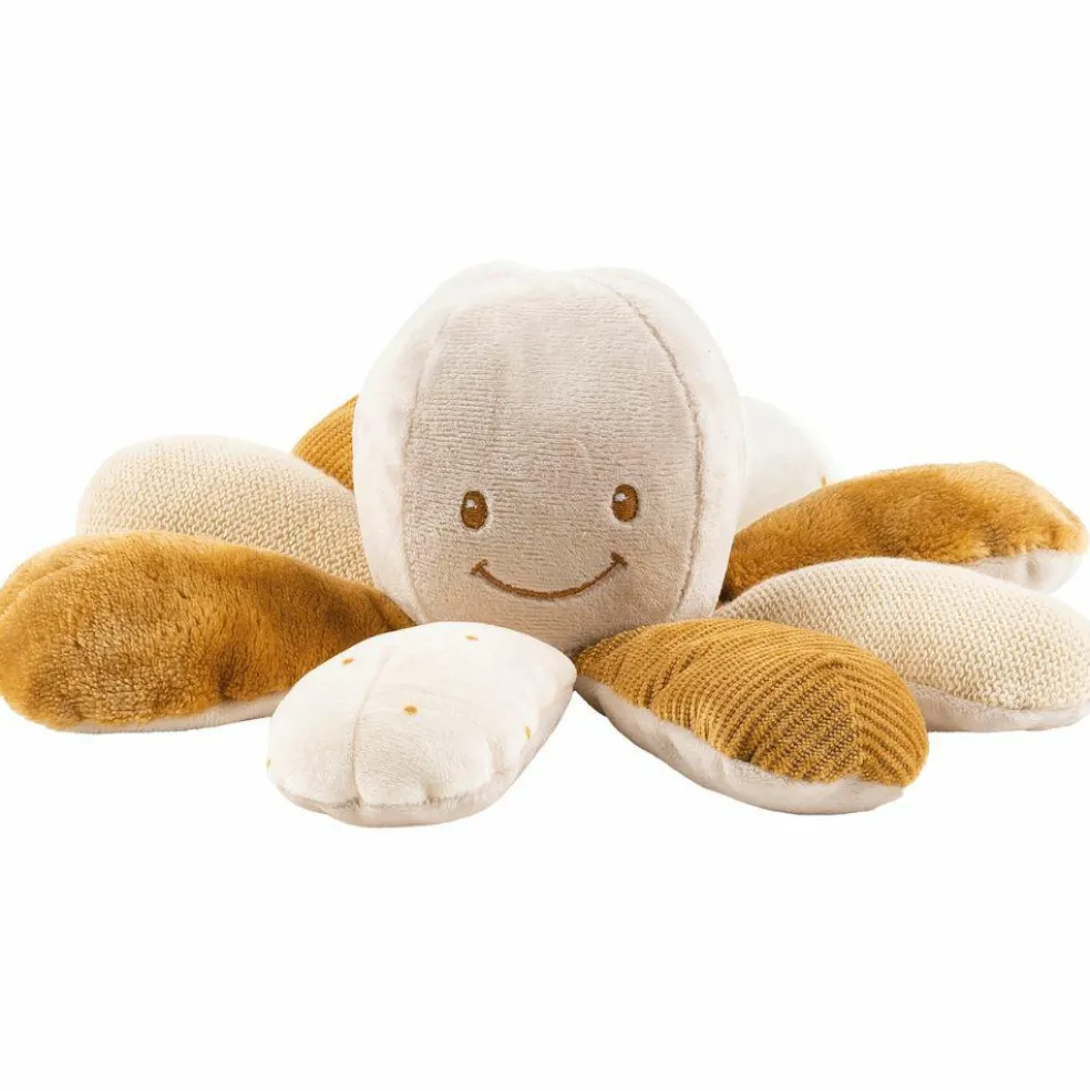 Peluche d'activités pieuvre Lapidou sable-caramel (20 cm)