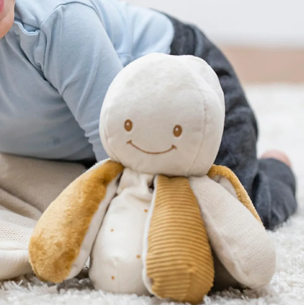 Peluche d'activités pieuvre Lapidou sable-caramel (20 cm)