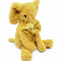 Peluche Dimoitou maman et bébé Les Ptipotos Moutarde (35 cm)