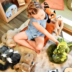 Peluche dinosaure vert lesté PODCOLL (40 cm)