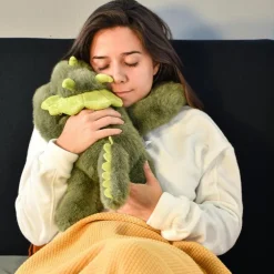 Peluche dinosaure vert lesté PODCOLL (40 cm)