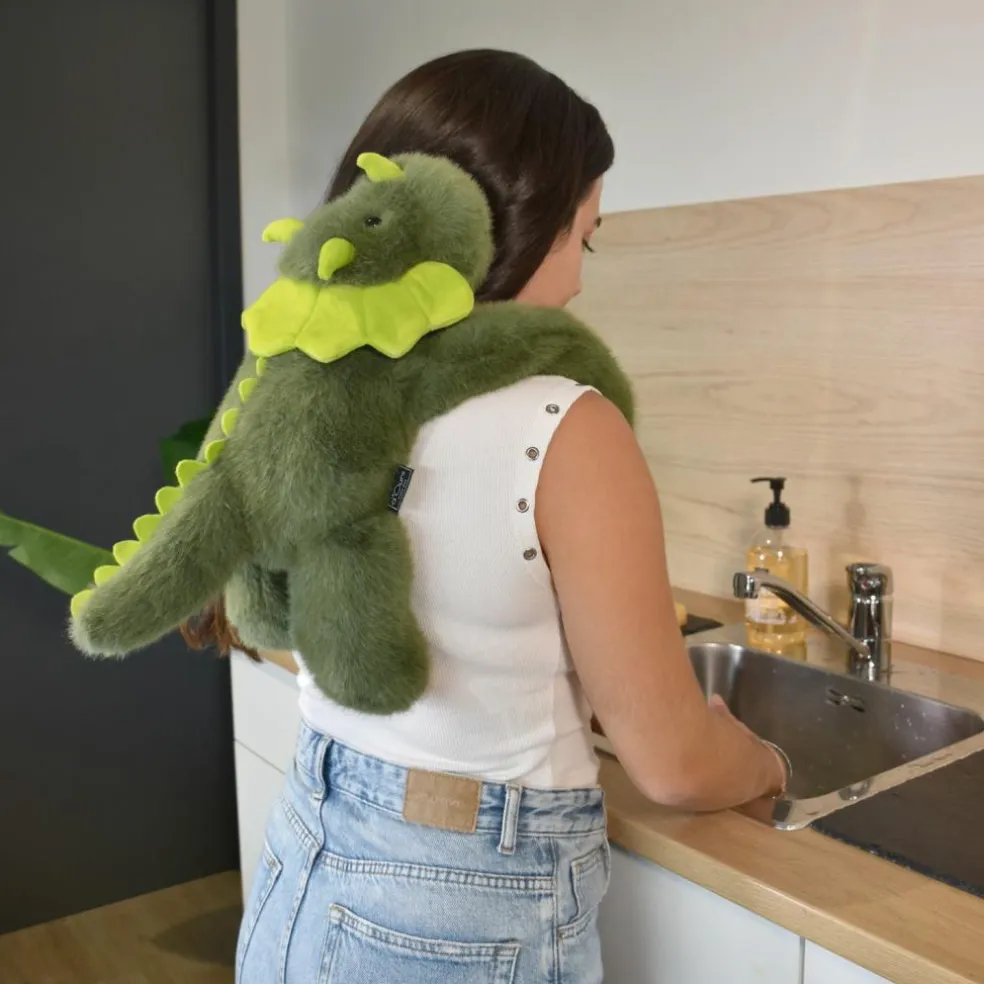 Peluche dinosaure vert lesté PODCOLL (40 cm)