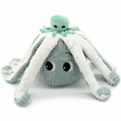 Peluche géante Filou la pieuvre et son bébé menthe (45 cm)