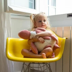 Peluche géante Les Ptipotos Sauvenou maman-bébé tortue rose (49 cm)