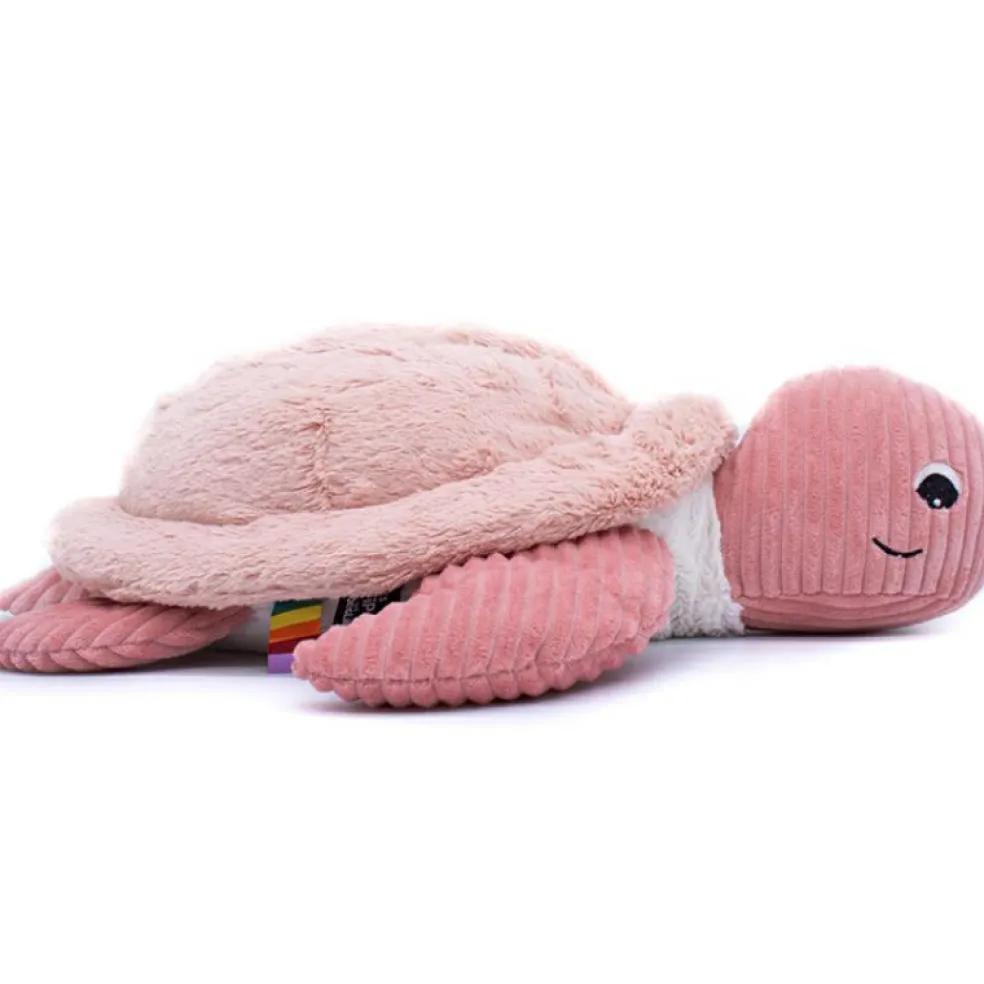 Peluche géante Les Ptipotos Sauvenou la tortue rose (50 cm)