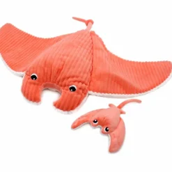 Peluche géante Mantalou la raie manta et son bébé Corail (67 cm)