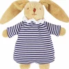 Peluche hochet Lapin nid d'ange marinière (20 cm)