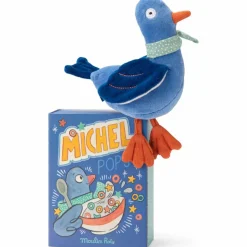 Peluche hochet pigeon Michel Puce et Pilou (20 cm)