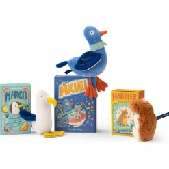 Peluche hochet pigeon Michel Puce et Pilou (20 cm)