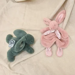 Peluche Lapin Doudou Pantin vert sauge (25 cm)