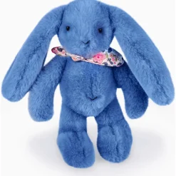 Peluche Lapin Fleurette Bleu (25 cm)