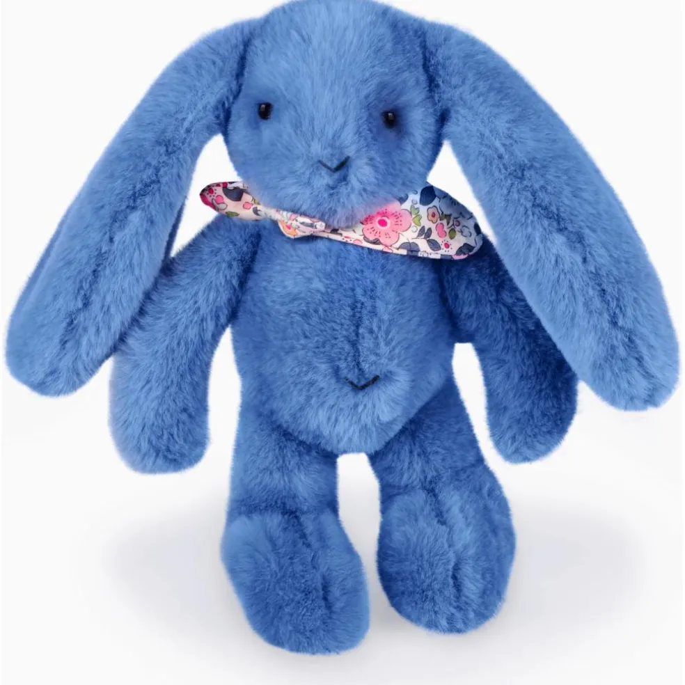 Peluche Lapin Fleurette Bleu (25 cm)