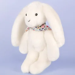 Peluche Lapin Fleurette Blanc (25 cm)