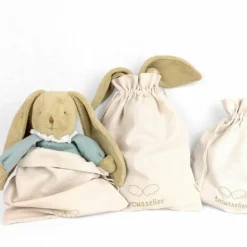 Peluche lapin nid d'ange vert céladon (20 cm)