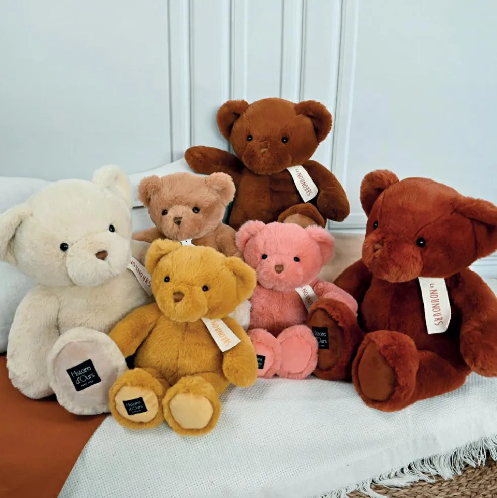 Peluche le Nounours rose praline (28 cm)