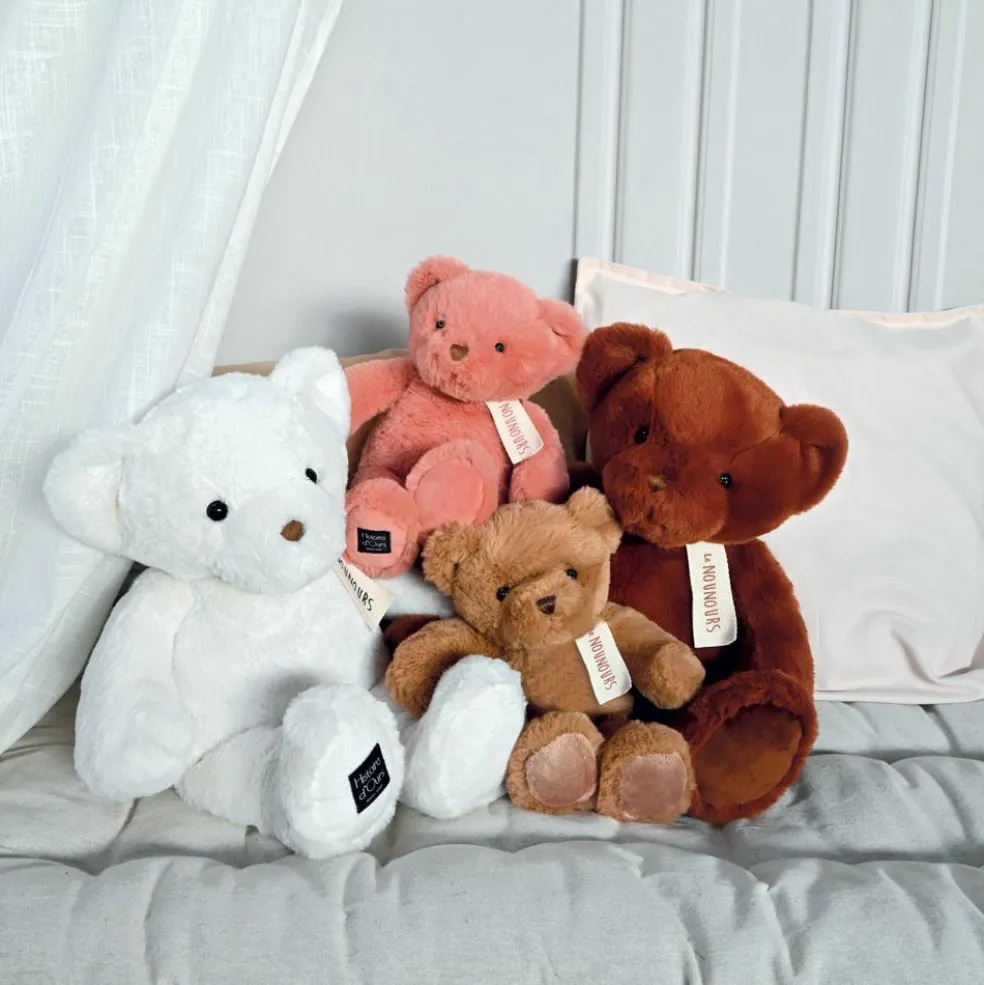 Peluche le Nounours rose praline (28 cm)