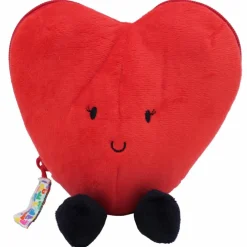 Peluche Les Flipetz Cœur et Fleur Rouge Coquelicot
