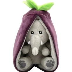 Peluche Les Flipetz Velvet l'éléphant-aubergine