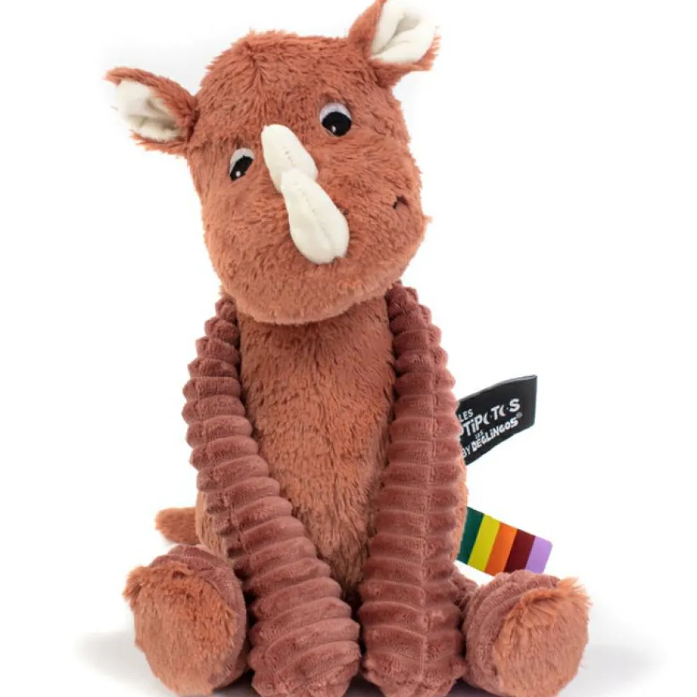Peluche Les Ptipotos Grobisou le rhinocéros terracotta (26 cm)