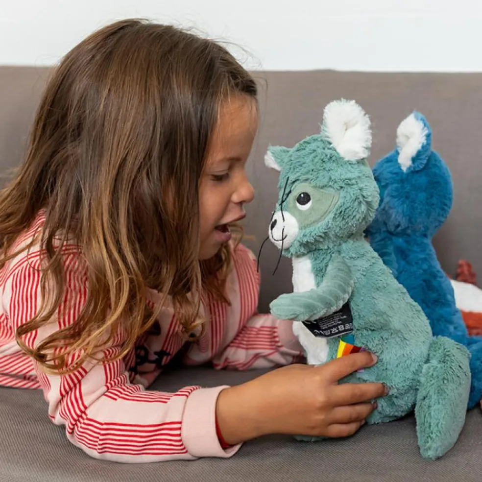 Peluche Les Ptipotos Netoitou le raton laveur vert (26 cm)