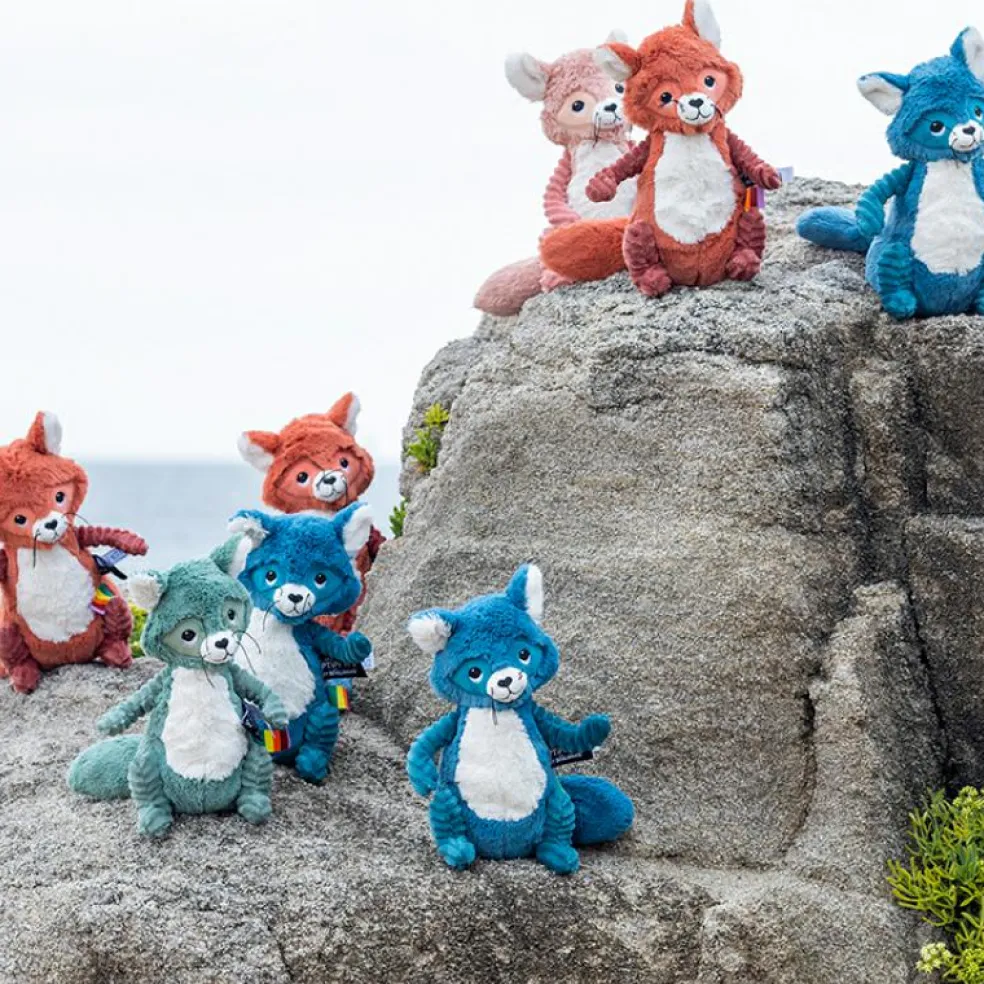 Peluche Les Ptipotos Netoitou le raton laveur vert (26 cm)