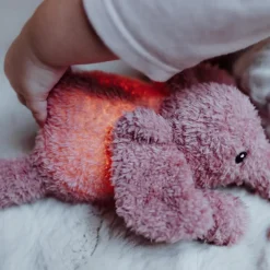 Peluche lumineuse George l'éléphant vieux rose