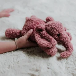 Peluche lumineuse George l'éléphant vieux rose