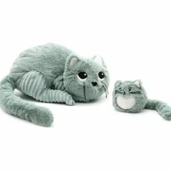 Peluche Miaou le chat maman et bébé menthe (32 cm)