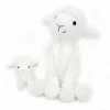 Peluche Olou maman et bébé Les Ptipotos Blanc (31 cm)