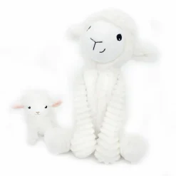 Peluche Olou maman et bébé Les Ptipotos Blanc (31 cm)