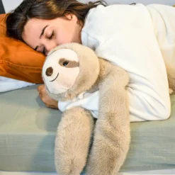 Peluche paresseux marron lesté PODCOLL (40 cm)