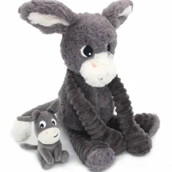 Peluche Poitou maman et bébé Les Ptipotos Gris (35 cm)