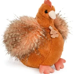 Peluche poule orange Les Poulettes Champêtres Chics (20 cm)