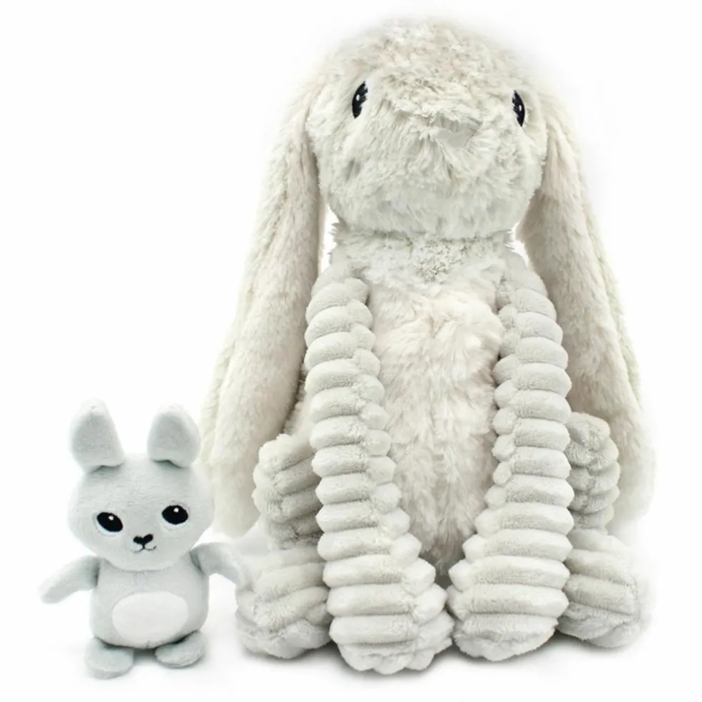 Peluche Toudou maman et bébé Les Ptipotos Gris clair (25 cm)