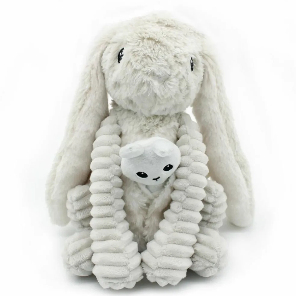 Peluche Toudou maman et bébé Les Ptipotos Gris clair (25 cm)