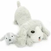 Peluche Toutou maman et bébé Les Ptipotos Gris clair (34 cm)