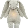 Peluche veilleuse lapin nature bio avec sons & lumières gris