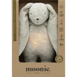 Peluche veilleuse lapin nature bio avec sons & lumières gris