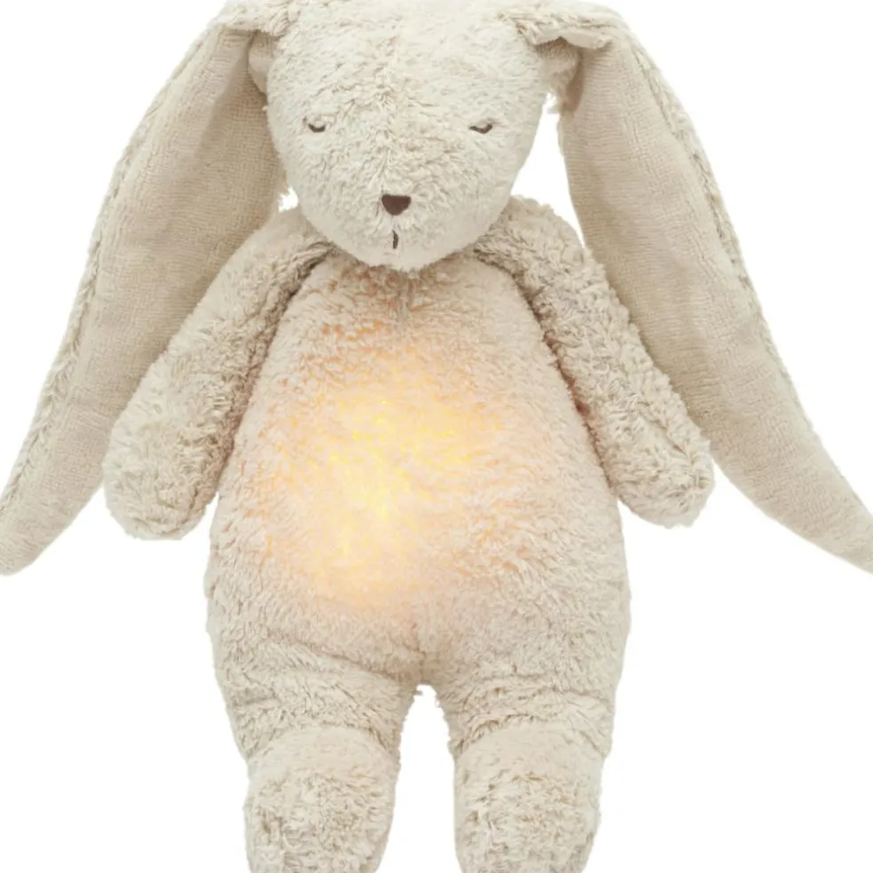 Peluche veilleuse lapin nature bio avec sons & lumières sable 2.0