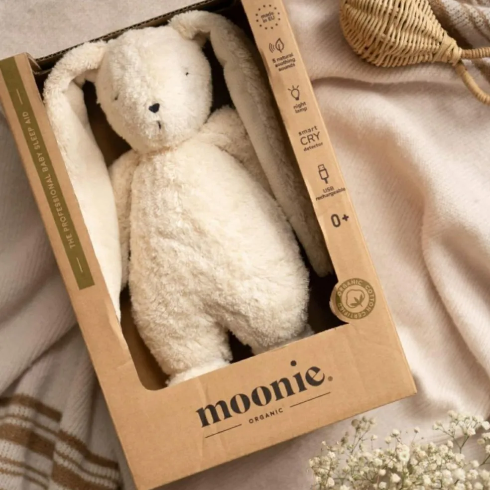 Peluche veilleuse lapin nature bio avec sons & lumières sable 2.0