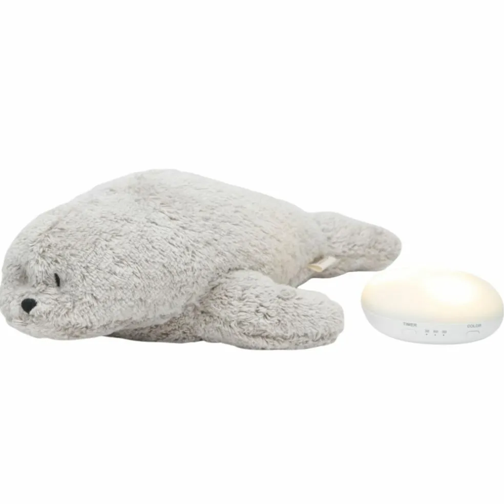 Peluche veilleuse Phoque nature bio gris