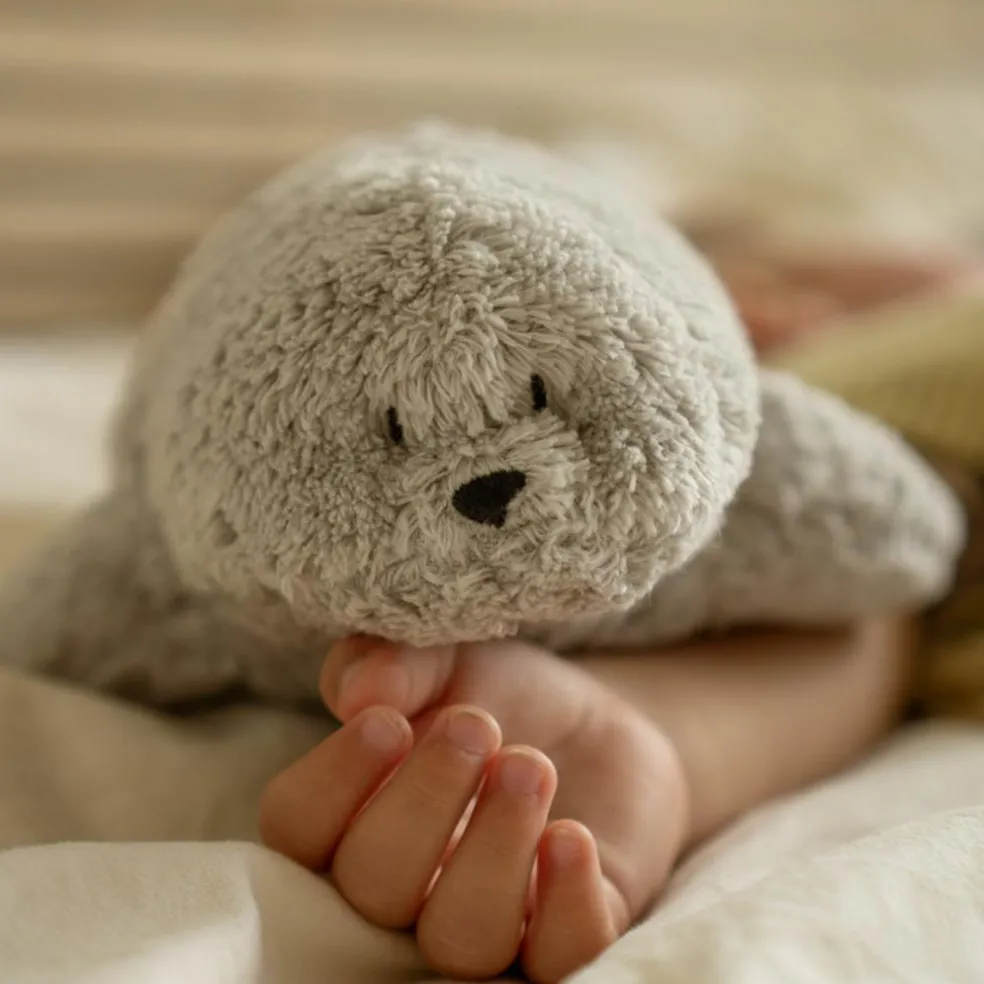 Peluche veilleuse Phoque nature bio gris