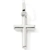 Pendentif Croix droite (or blanc 9 carats)