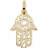 Pendentif Main de Fatma ajourée 2,2 cm (or jaune 375°)