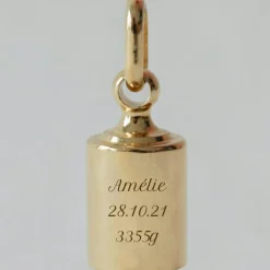 Pendentif personnalisable plaqué or jaune