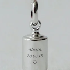 Pendentif personnalisable en argent rhodié