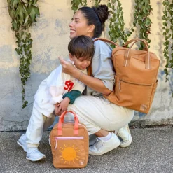 Petit sac à dos carré Little One & Me caramel