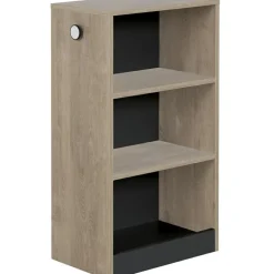 Petite bibliothèque mobile Chêne blond noir Marcel